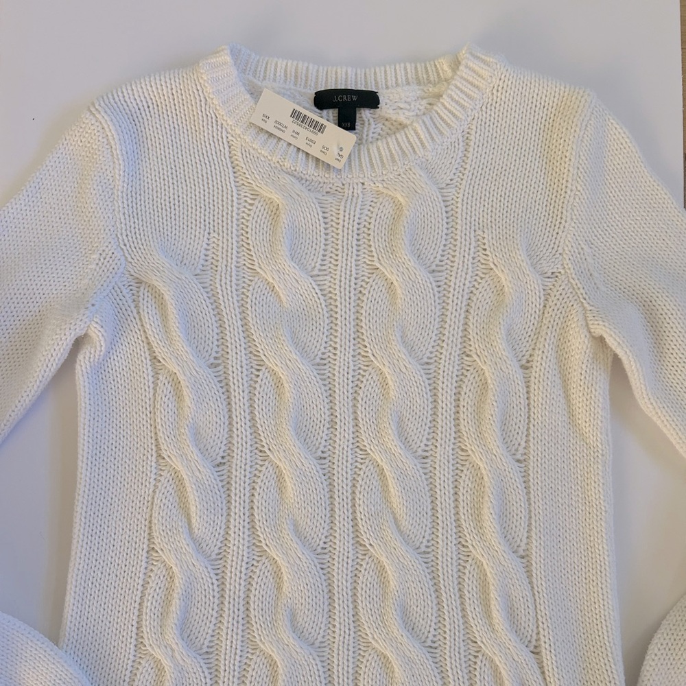 J Crew cable-knit sweater.
